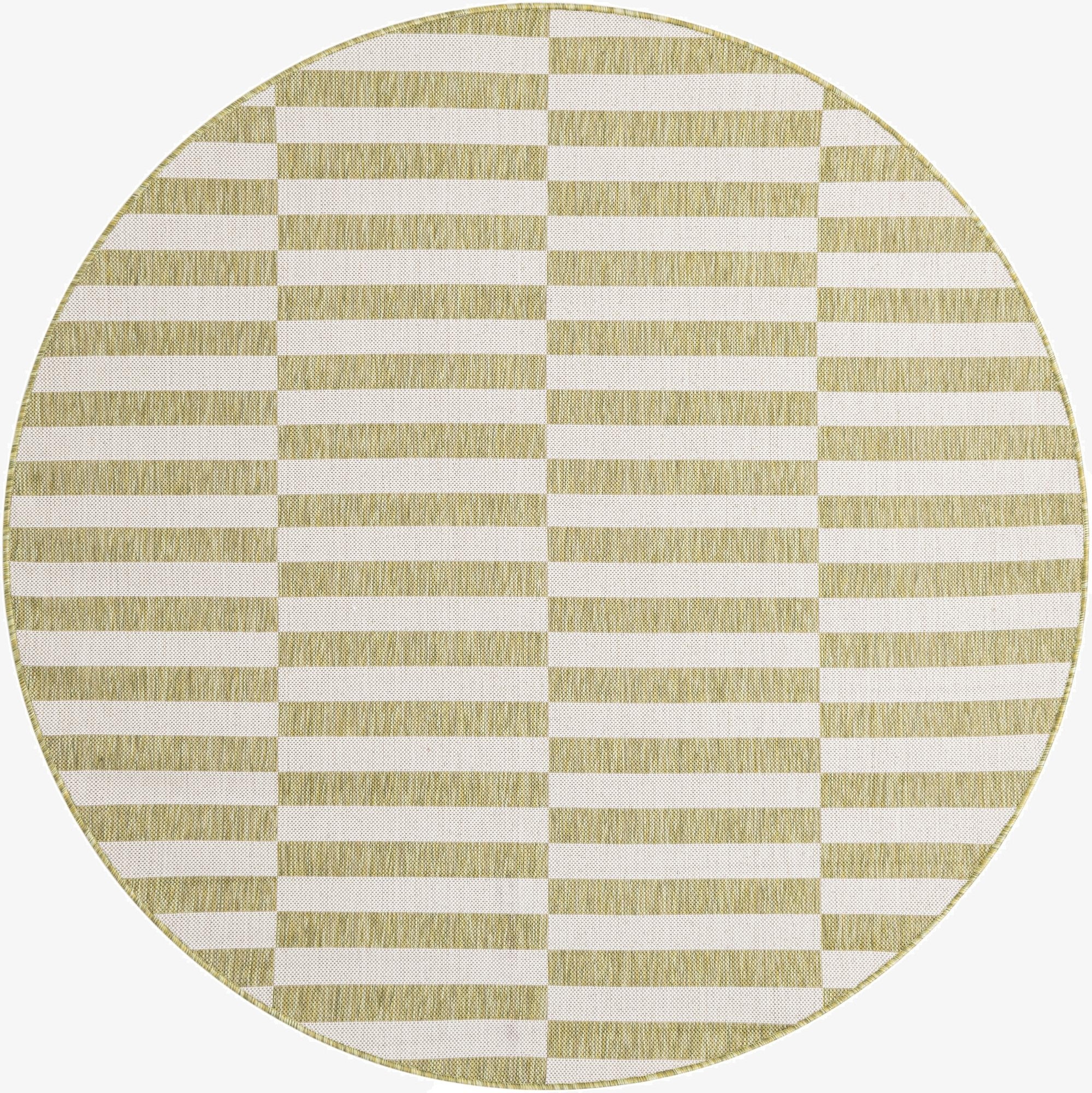 6' x 6'  Washable Striped Indoor / Outdoor Round Rug