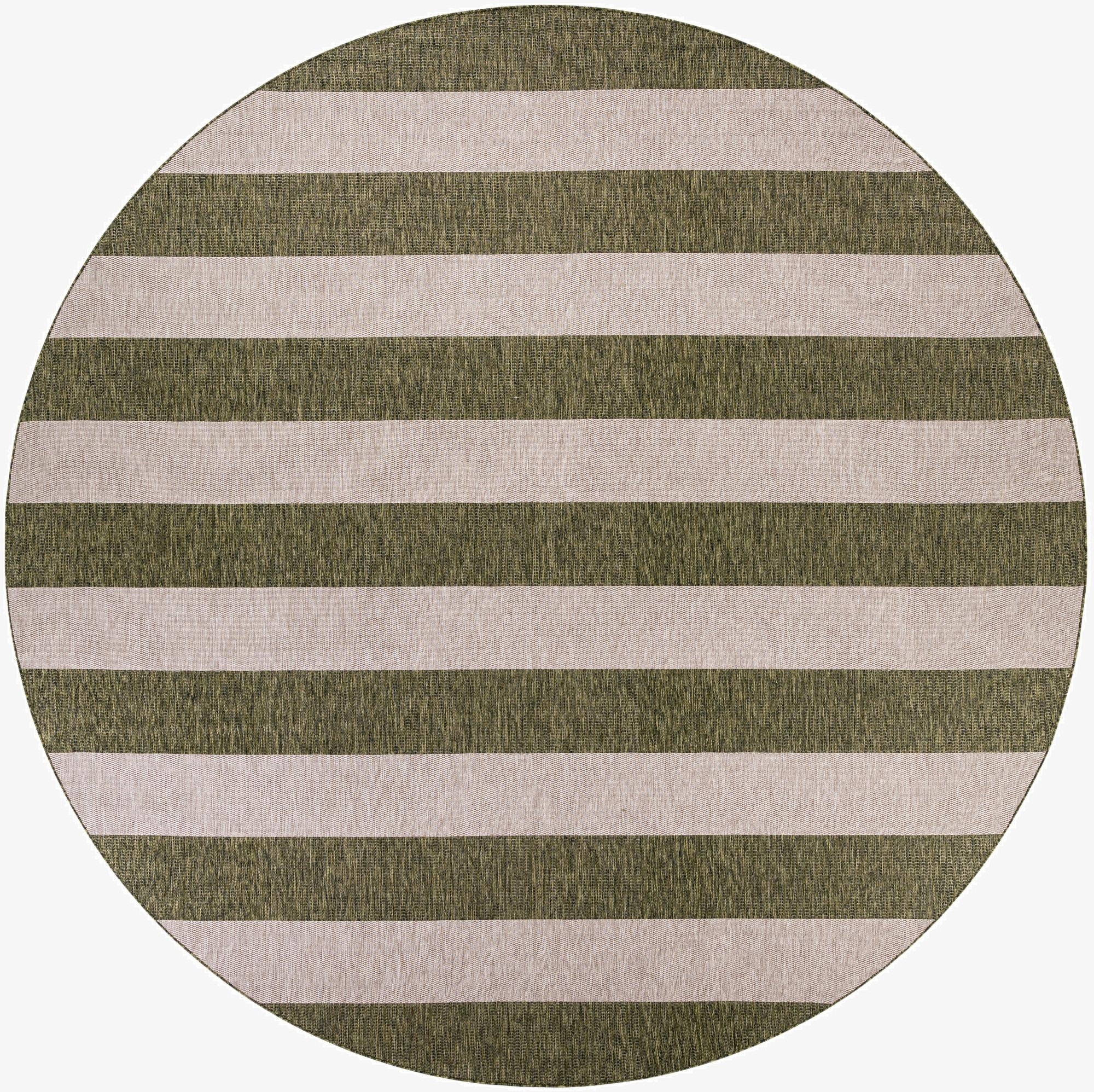 12' x 12'  Washable Striped Indoor / Outdoor Round Rug