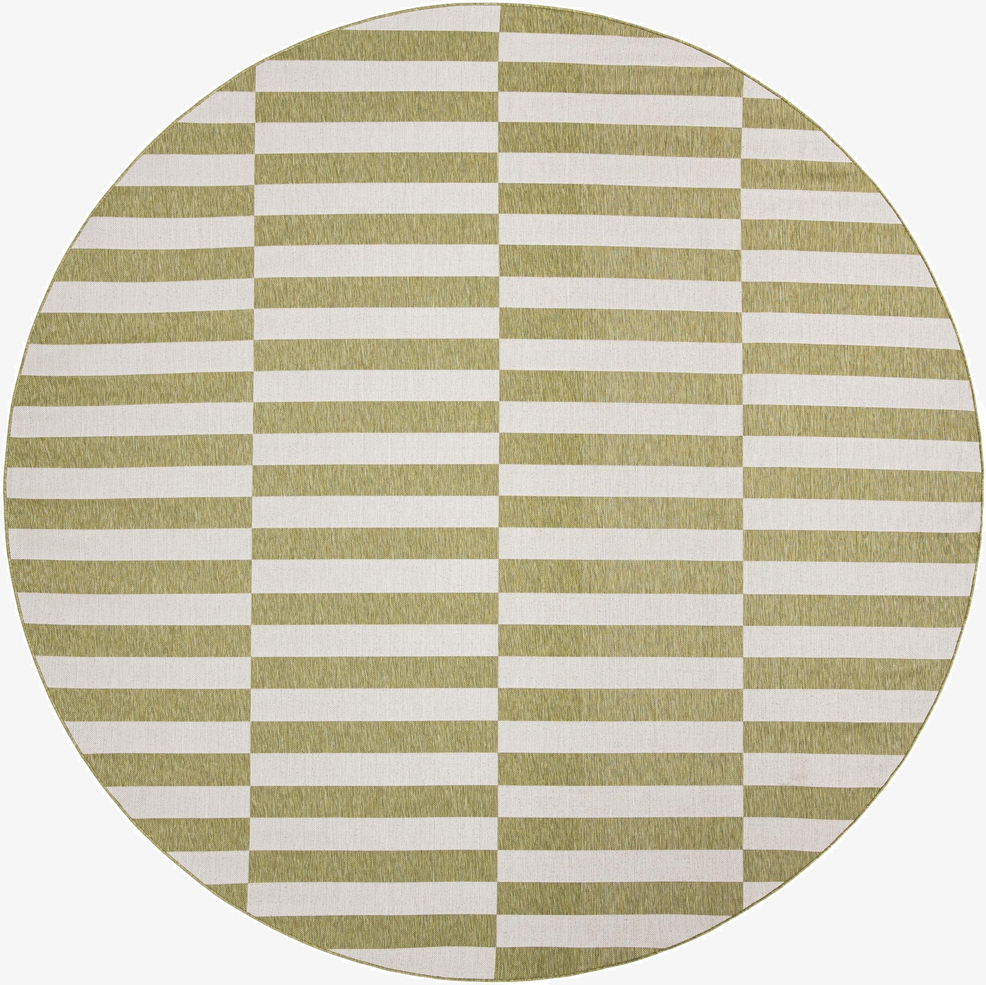 12' x 12'  Washable Striped Indoor / Outdoor Round Rug