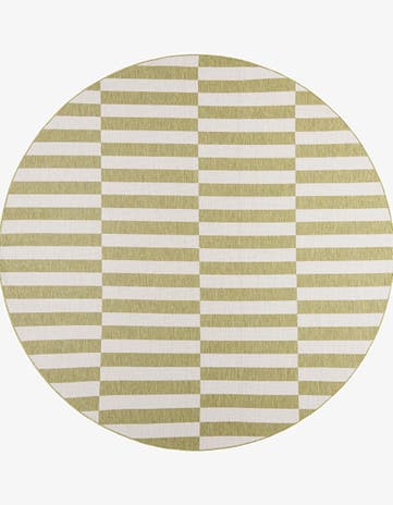 10' x 10' Easy-Clean Striped Indoor / Outdoor Round Rug