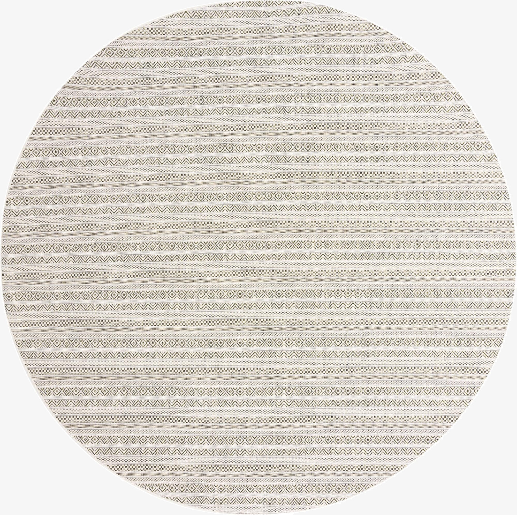 Primary image 10' x 10'  Washable Striped Indoor / Outdoor Round Rug
