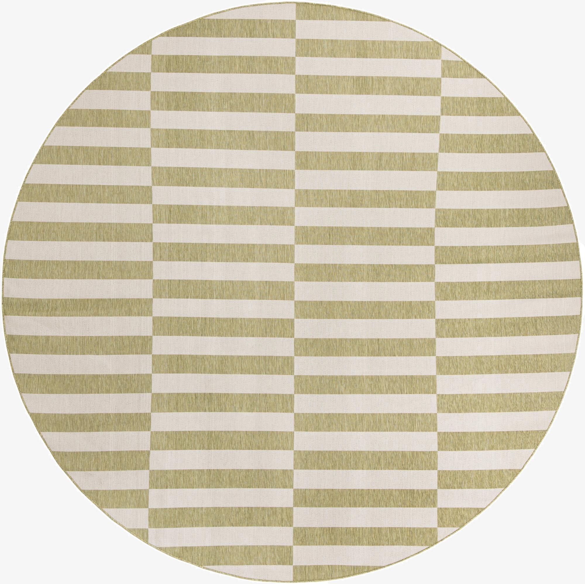 Primary image 13' x 13'  Washable Striped Indoor / Outdoor Round Rug