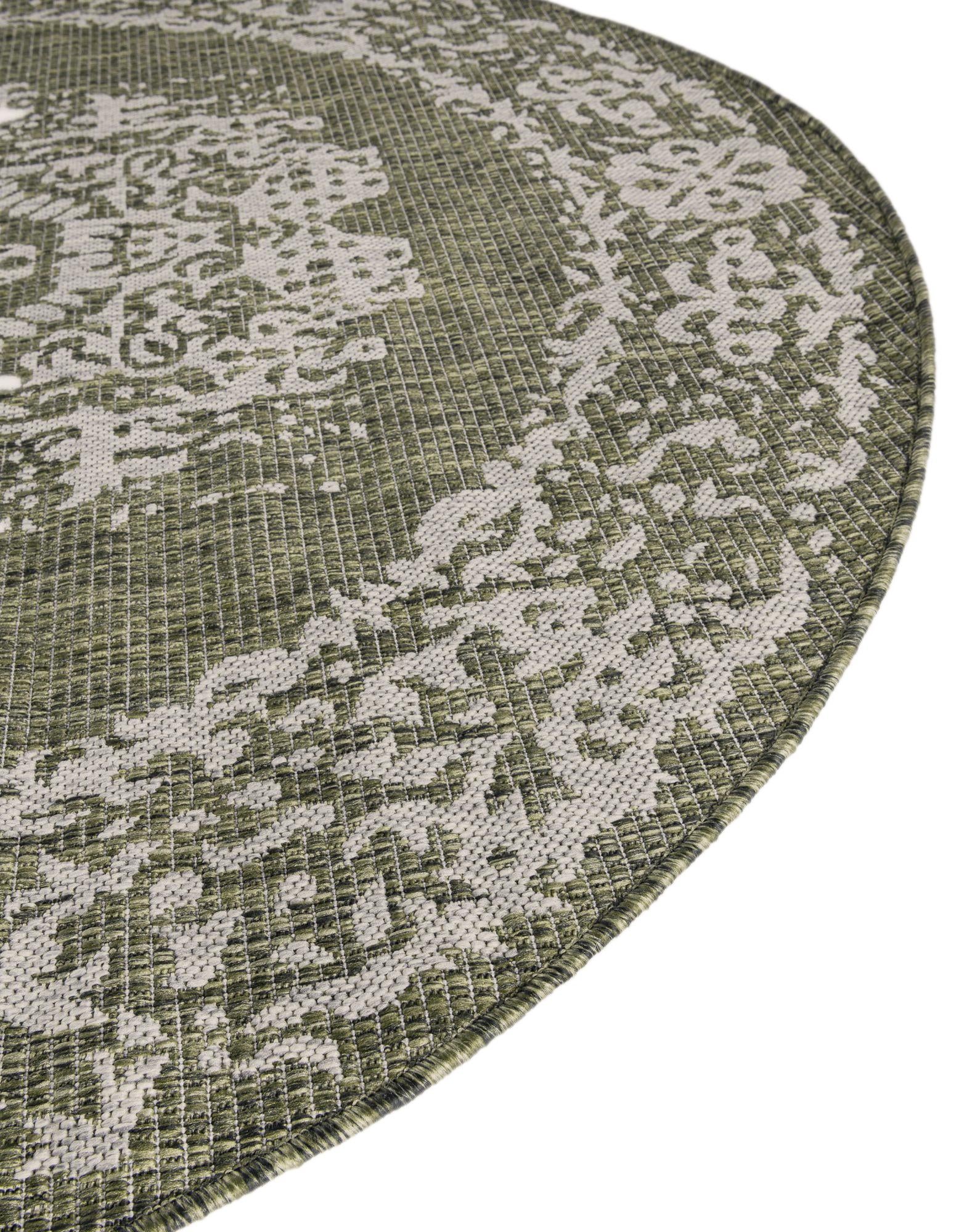 4' x 4' Easy-Clean Traditional Indoor / Outdoor Round Rug