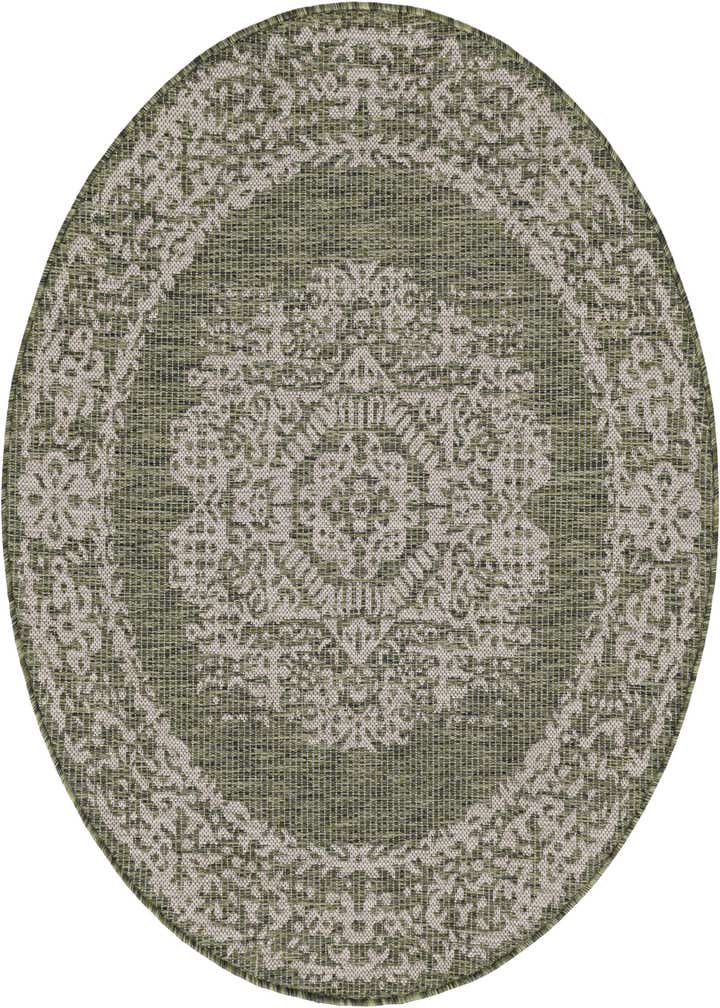 4' x 4' Easy-Clean Traditional Indoor / Outdoor Round Rug