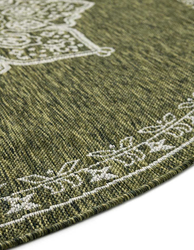 Detail image of 4' x 4'  Washable Traditional Indoor / Outdoor Round Rug