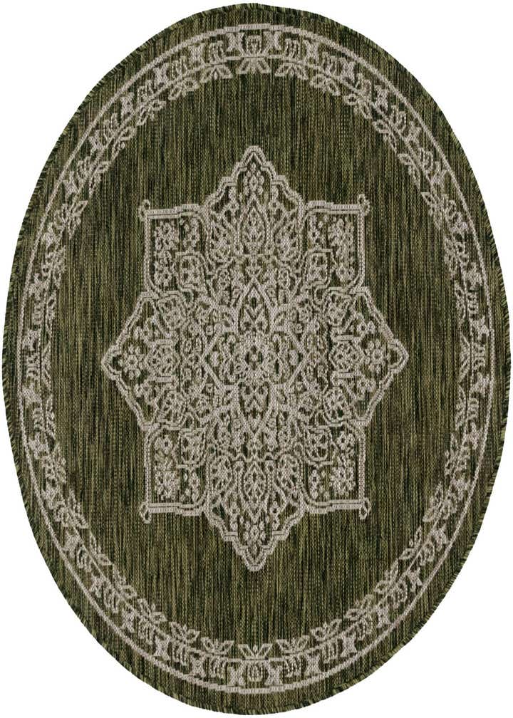 4' x 4' Easy-Clean Traditional Indoor / Outdoor Round Rug