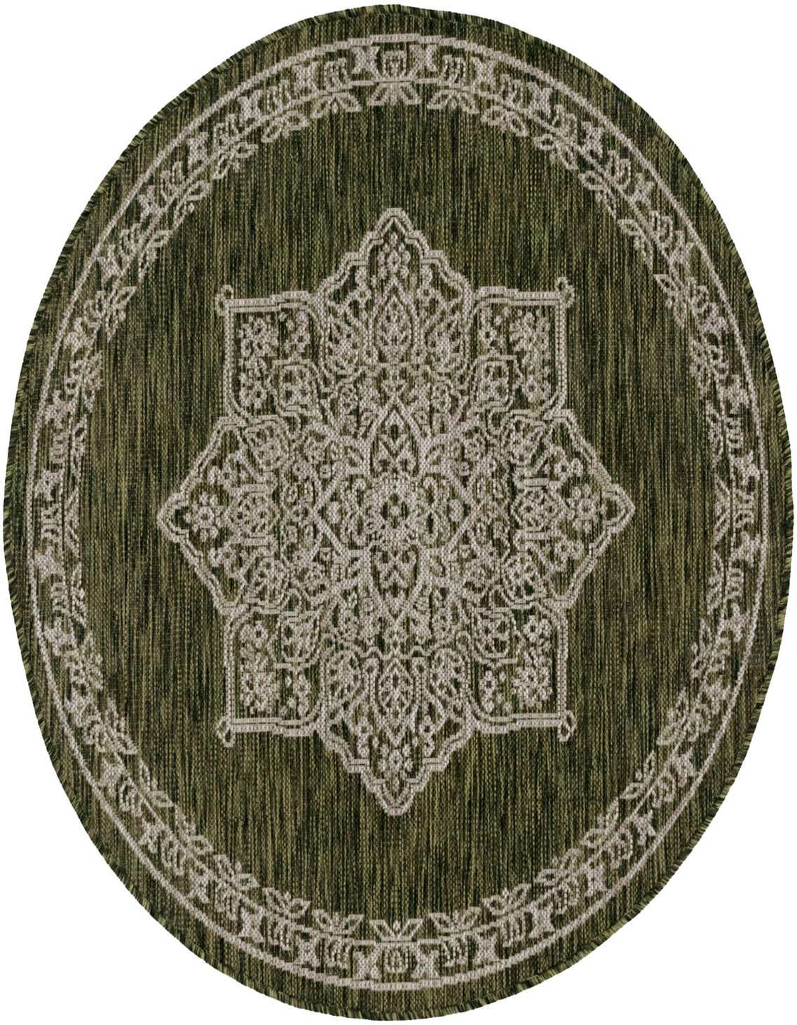 4' x 4' Easy-Clean Traditional Indoor / Outdoor Round Rug