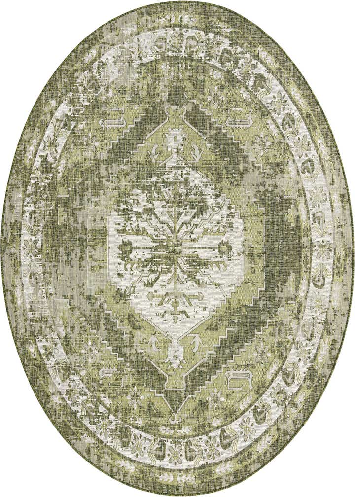 13' x 13' Easy-Clean Traditional Indoor / Outdoor Round Rug