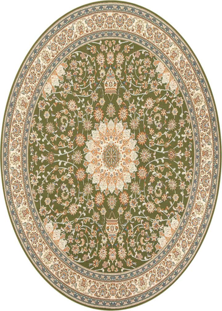 10' x 10' Easy-Clean Traditional Indoor / Outdoor Round Rug