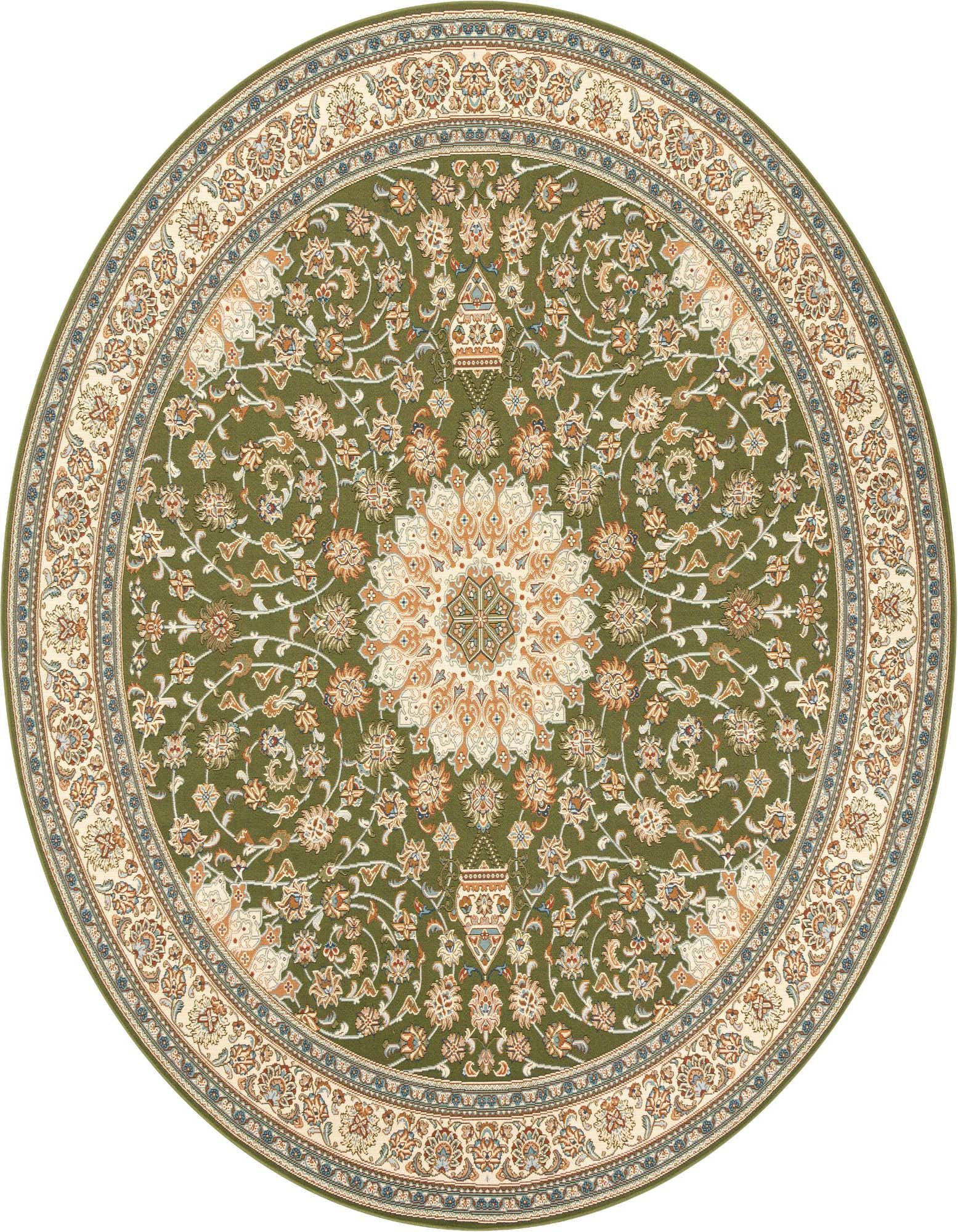 10' x 10' Easy-Clean Traditional Indoor / Outdoor Round Rug
