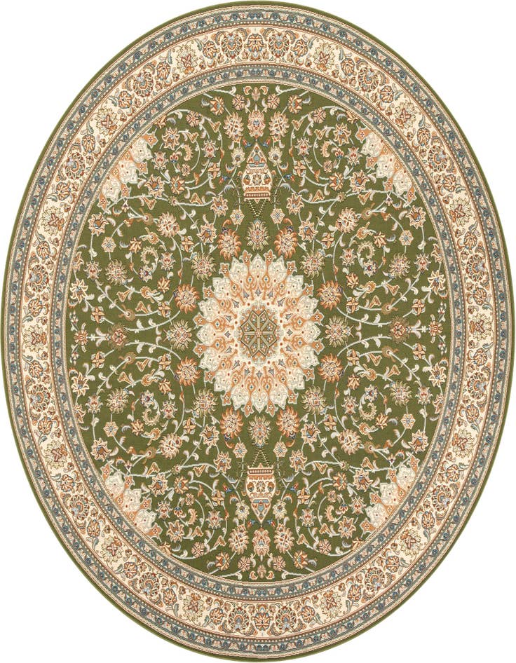 Detail image of 10' x 10' Easy-Clean Traditional Indoor / Outdoor Round Rug