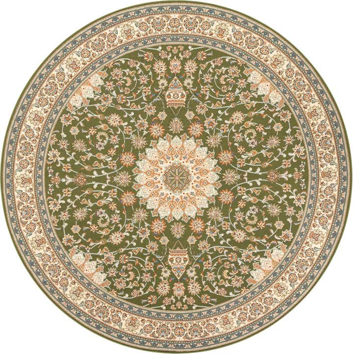 10' x 10' Easy-Clean Traditional Indoor / Outdoor Round Rug