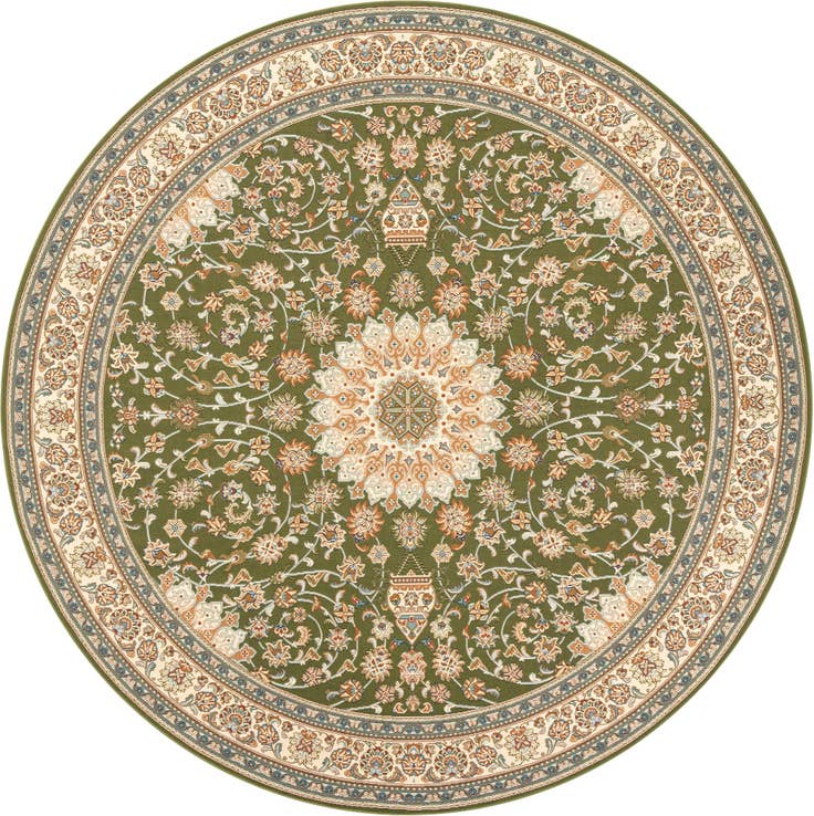 Detail image of 10' x 10' Easy-Clean Traditional Indoor / Outdoor Round Rug