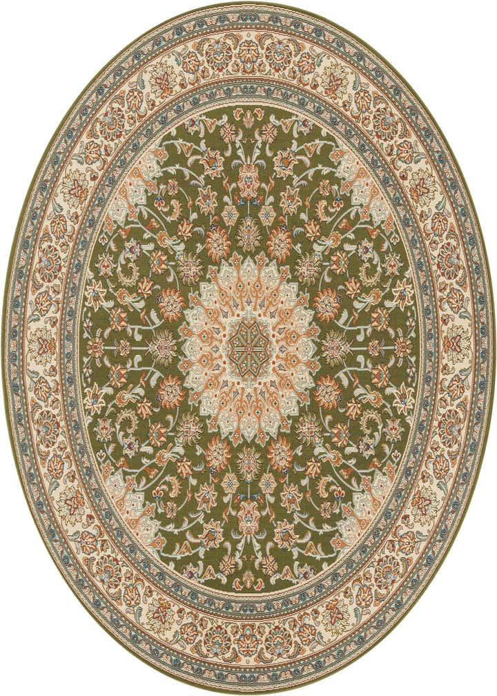 7' 10 x 7' 10 Easy-Clean Traditional Indoor / Outdoor Round Rug