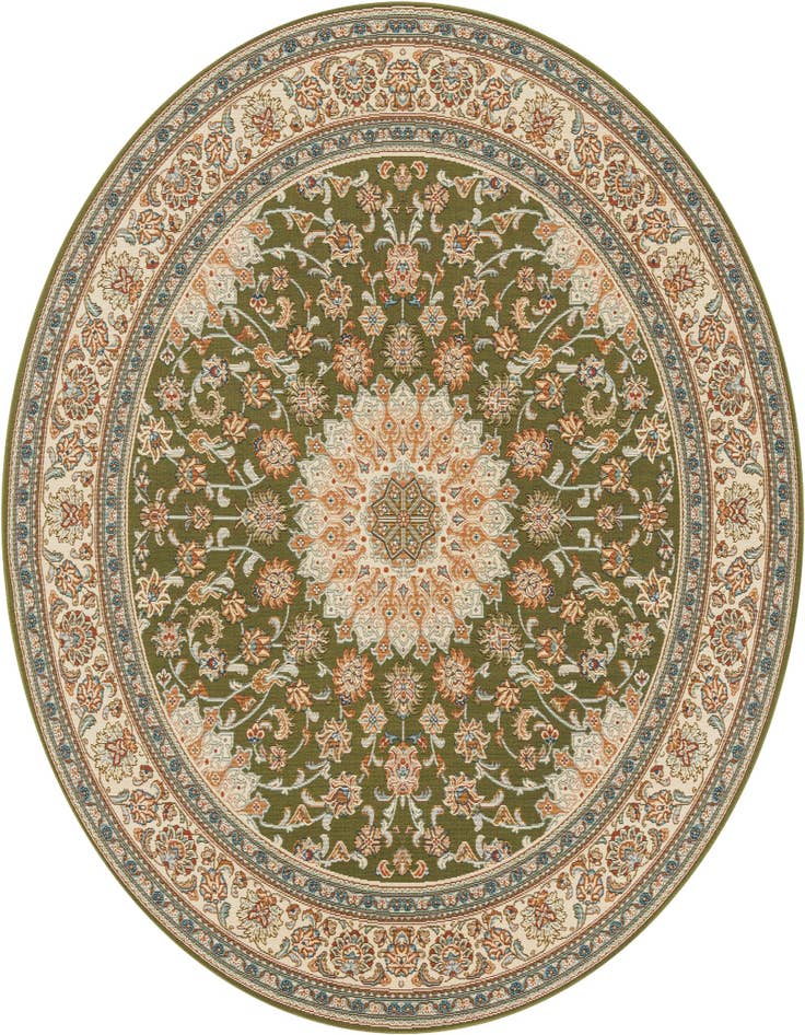 Detail image of 7' 10 x 7' 10 Easy-Clean Traditional Indoor / Outdoor Round Rug