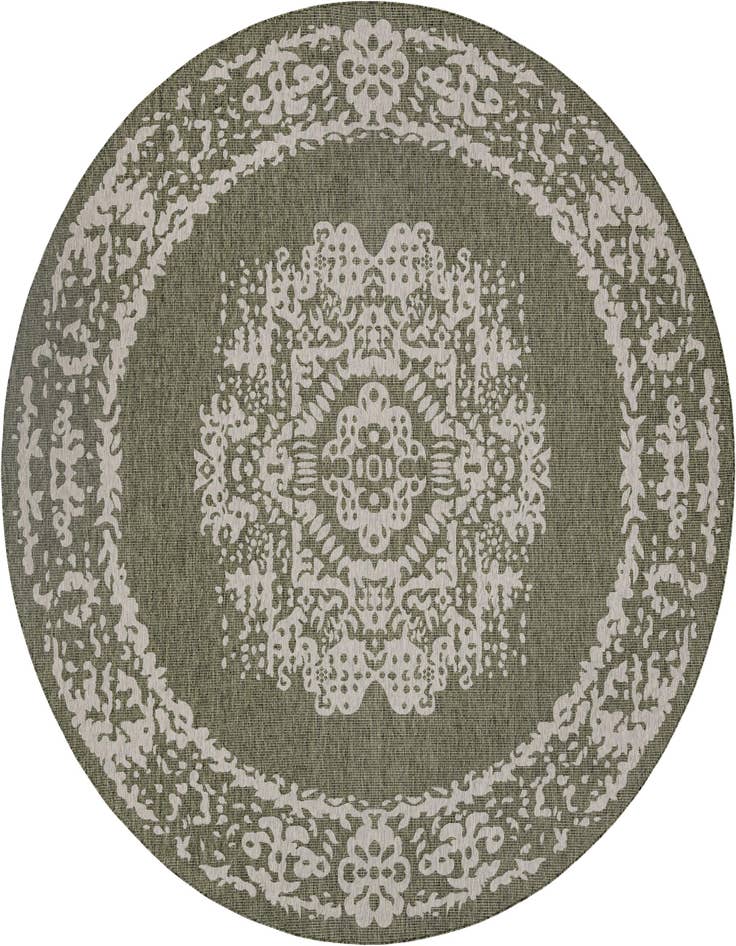 Detail image of 12' x 12' Easy-Clean Traditional Indoor / Outdoor Round Rug