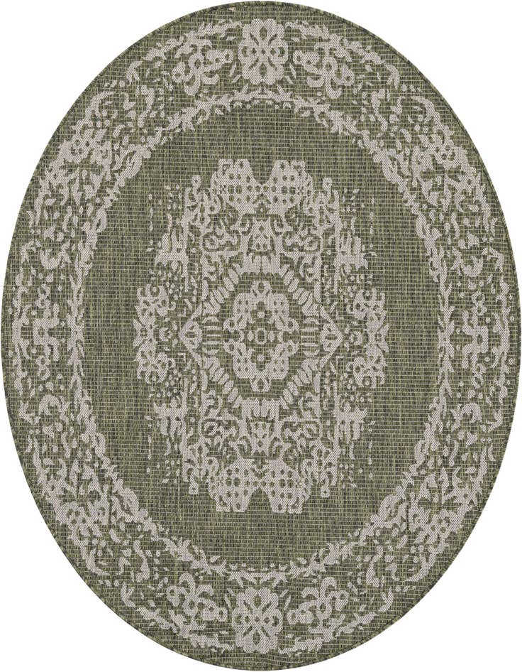 Detail image of 5' 3 x 5' 3 Easy-Clean Traditional Indoor / Outdoor Round Rug
