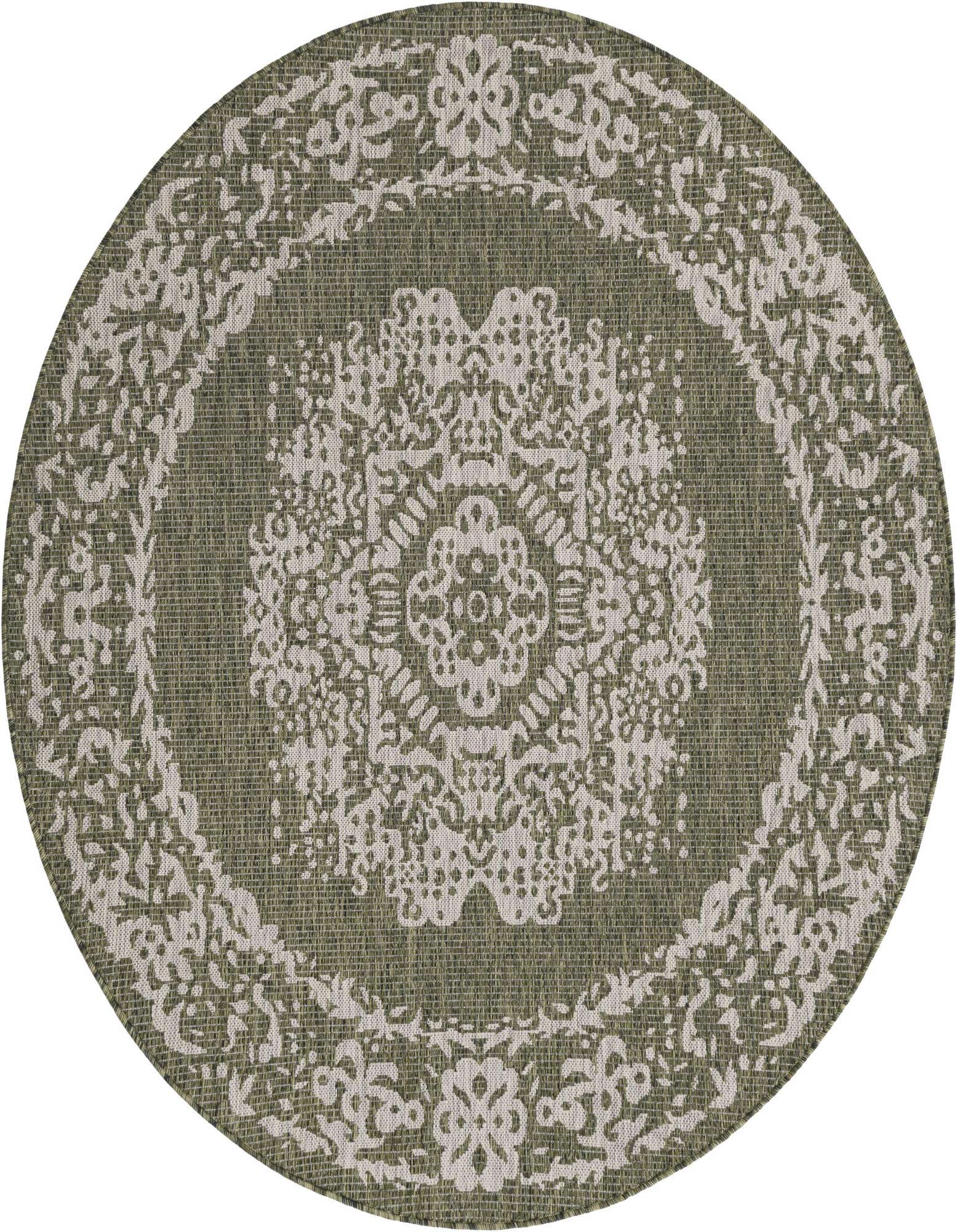 6' x 6' Easy-Clean Traditional Indoor / Outdoor Round Rug