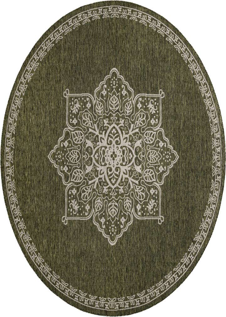 10' x 10' Easy-Clean Traditional Indoor / Outdoor Round Rug