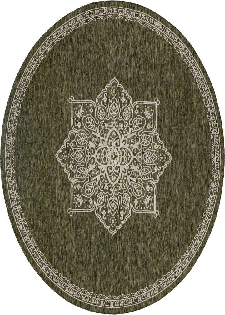 12' x 12' Easy-Clean Traditional Indoor / Outdoor Round Rug