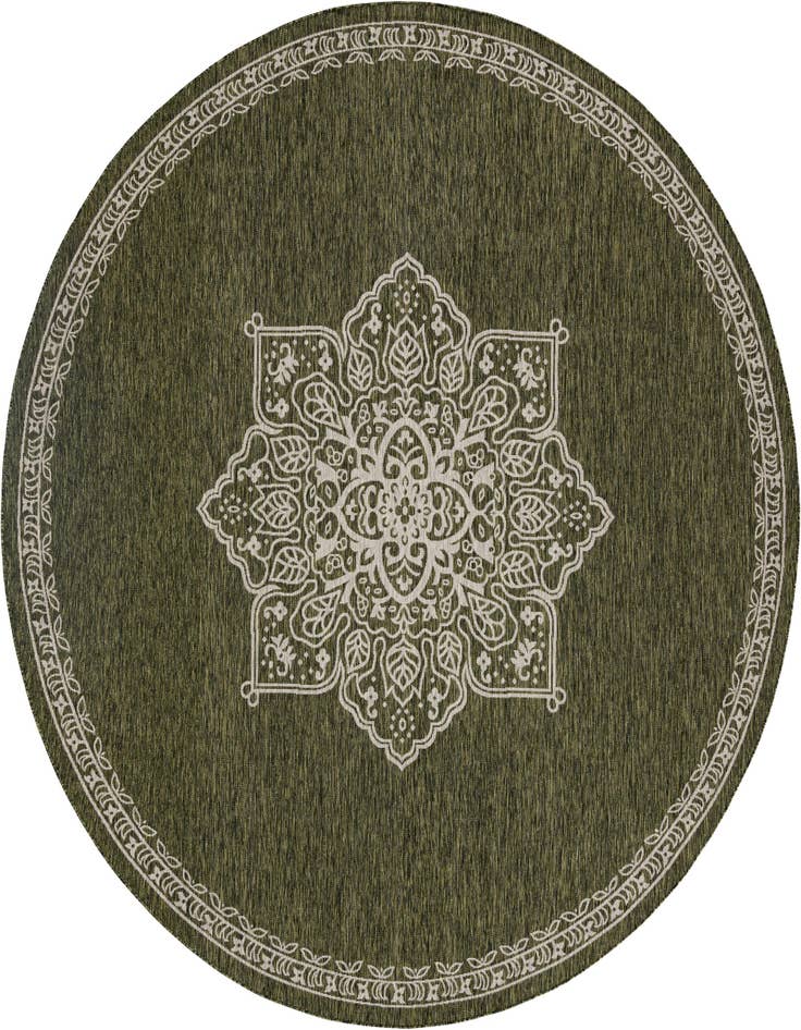 Detail image of 12' x 12' Easy-Clean Traditional Indoor / Outdoor Round Rug