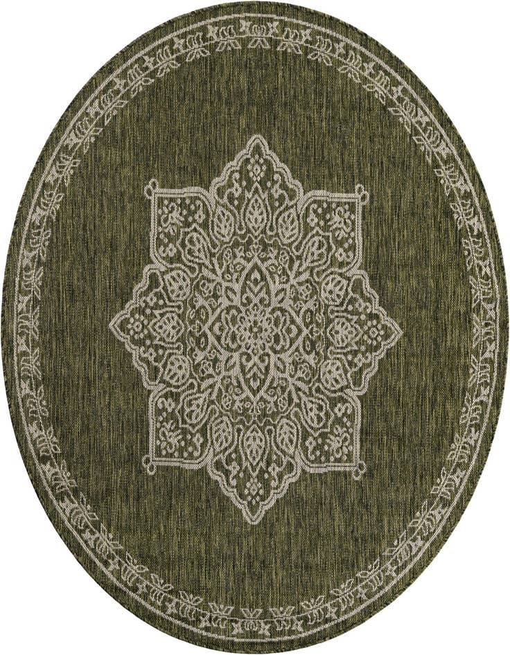 Detail image of 5' 3 x 5' 3 Easy-Clean Traditional Indoor / Outdoor Round Rug