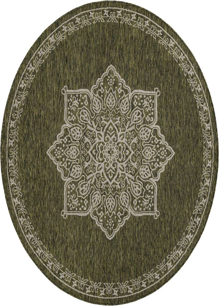 6' x 6' Easy-Clean Traditional Indoor / Outdoor Round Rug