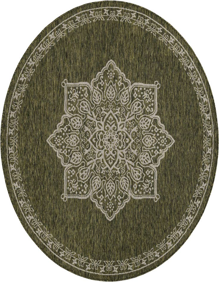 Detail image of 6' x 6' Easy-Clean Traditional Indoor / Outdoor Round Rug