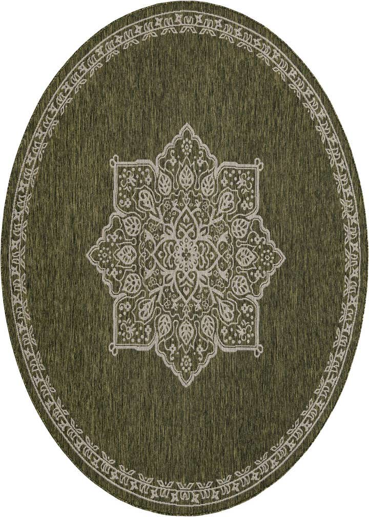 7' 10 x 7' 10 Easy-Clean Traditional Indoor / Outdoor Round Rug