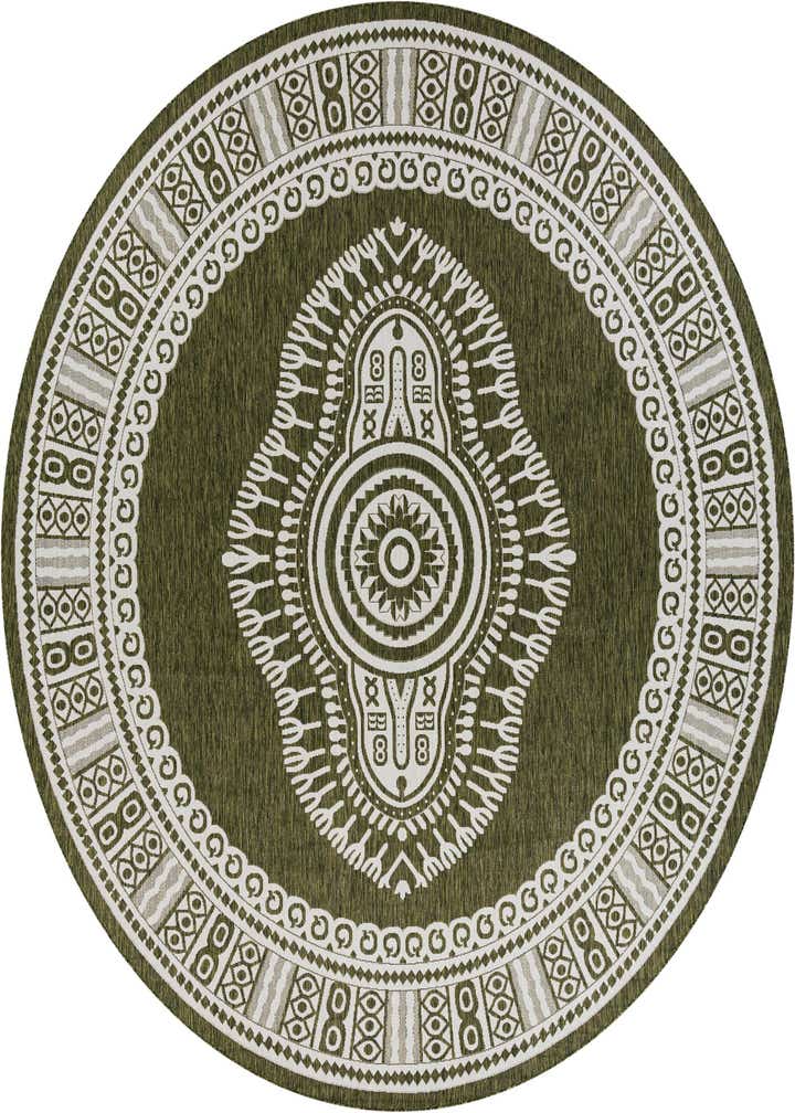 12' x 12' Easy-Clean Traditional Indoor / Outdoor Round Rug