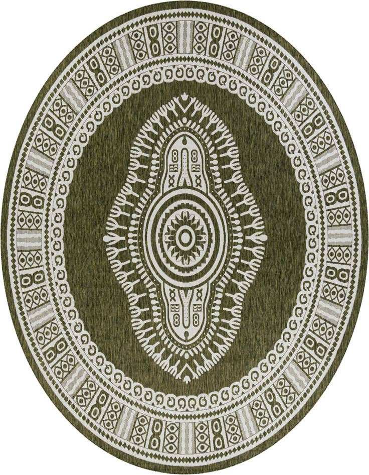 Detail image of 12' x 12' Easy-Clean Traditional Indoor / Outdoor Round Rug