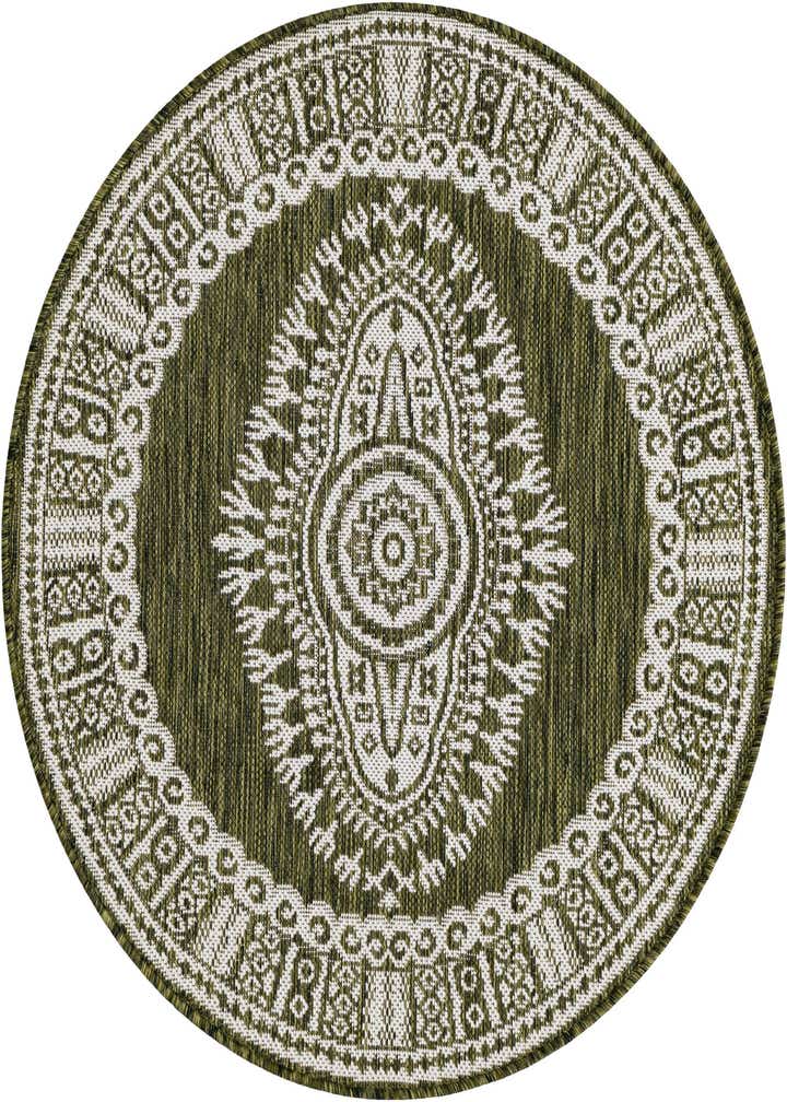 3' x 3' Easy-Clean Traditional Indoor / Outdoor Round Rug