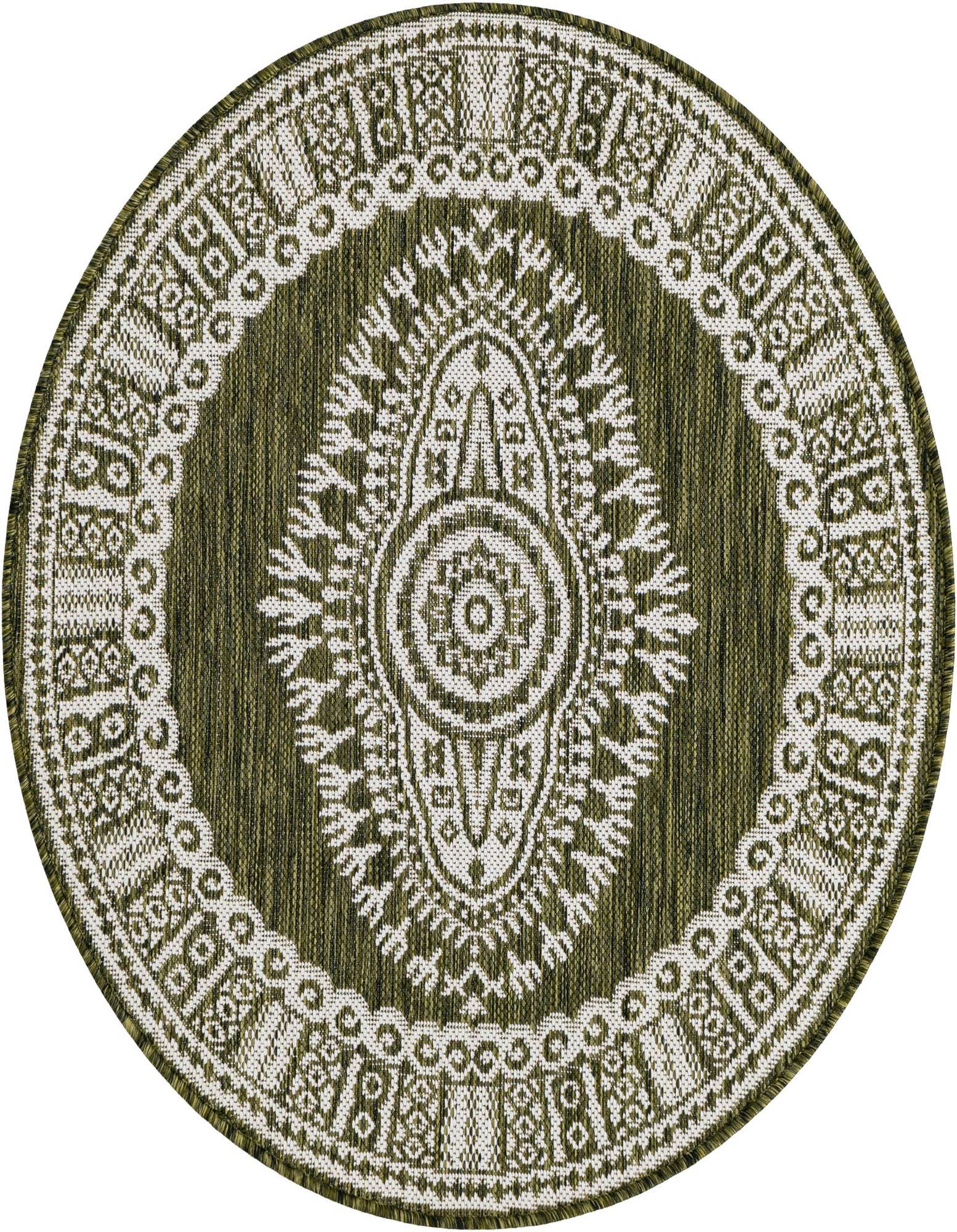 3' x 3' Easy-Clean Traditional Indoor / Outdoor Round Rug