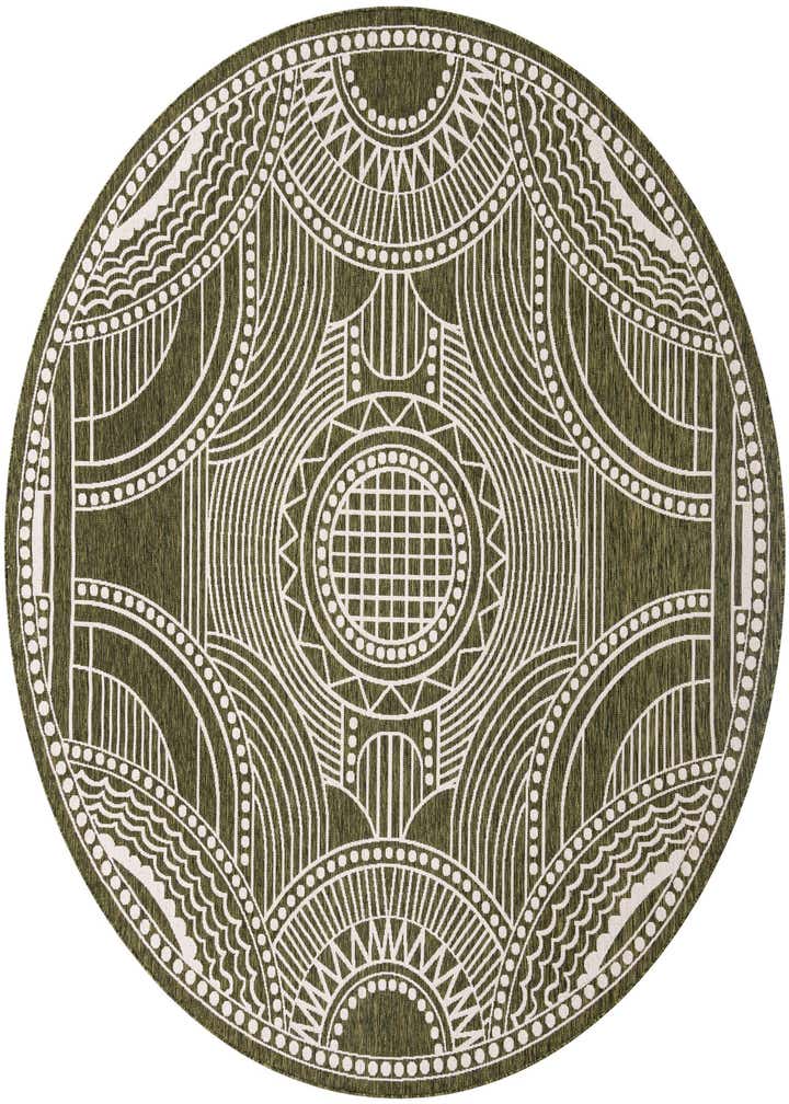 10' x 10' Easy-Clean Traditional Indoor / Outdoor Round Rug