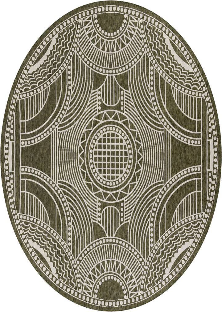 12' x 12' Easy-Clean Traditional Indoor / Outdoor Round Rug
