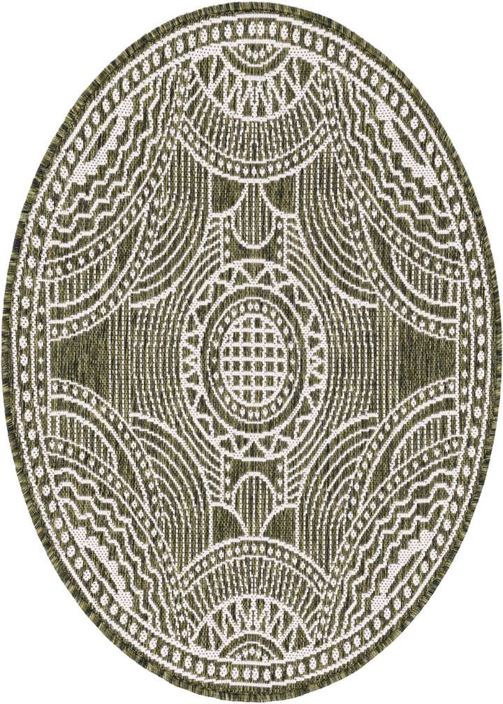 3' x 3' Easy-Clean Traditional Indoor / Outdoor Round Rug