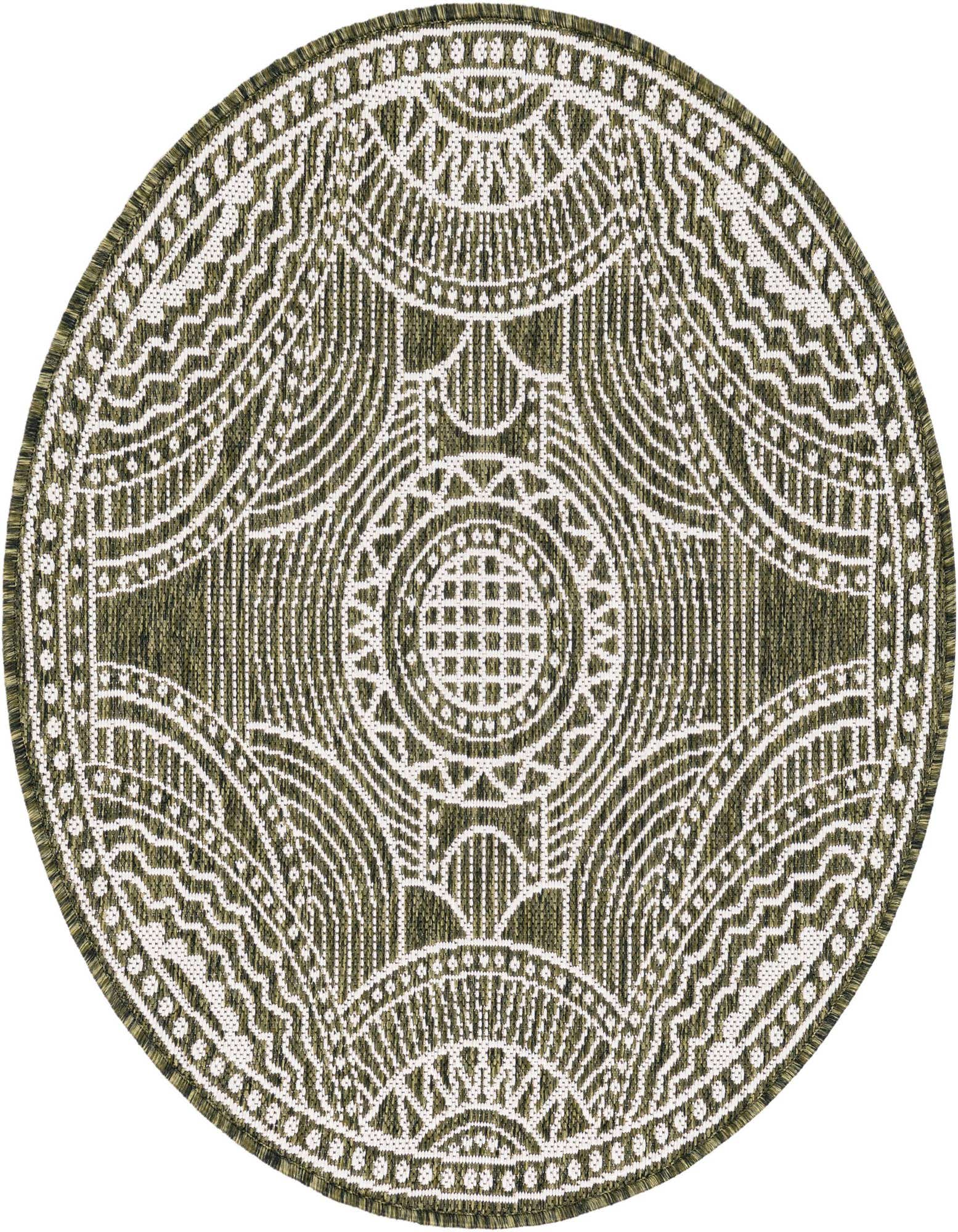 3' x 3' Easy-Clean Traditional Indoor / Outdoor Round Rug