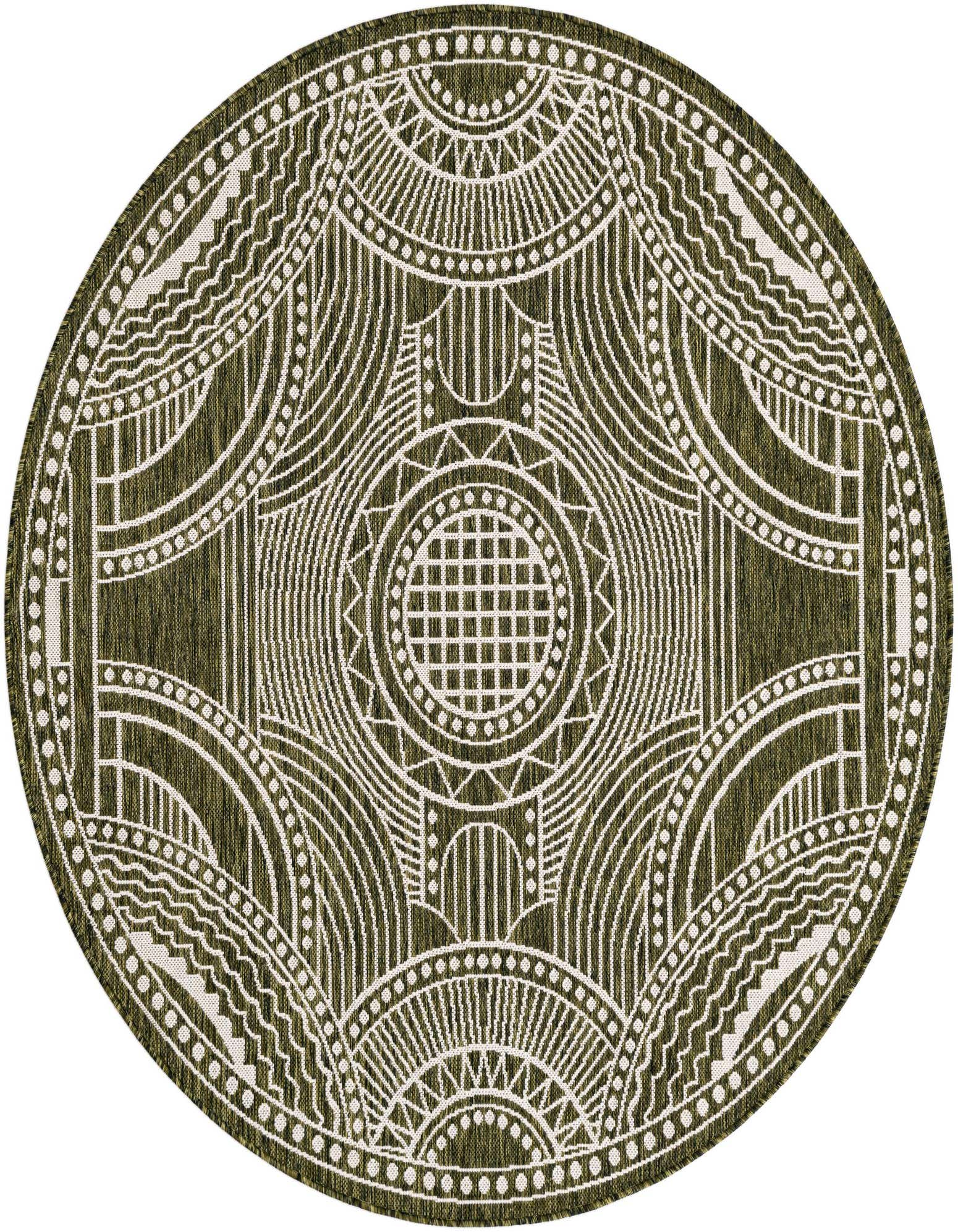 6' x 6' Easy-Clean Traditional Indoor / Outdoor Round Rug