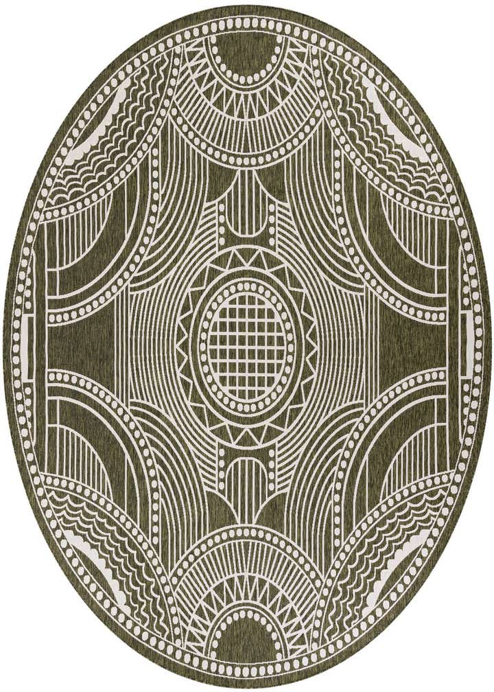 13' x 13' Easy-Clean Traditional Indoor / Outdoor Round Rug