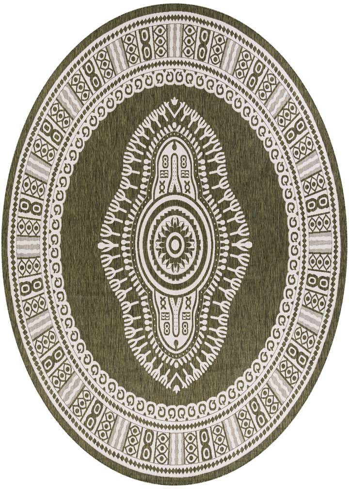 13' x 13' Easy-Clean Traditional Indoor / Outdoor Round Rug