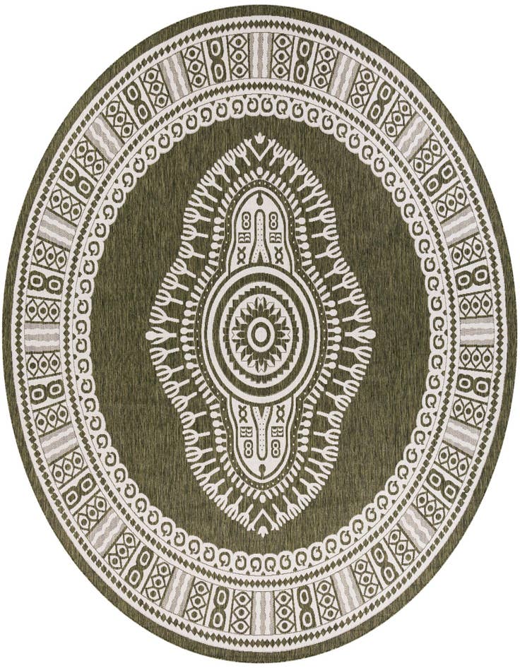 Detail image of 13' x 13' Easy-Clean Traditional Indoor / Outdoor Round Rug