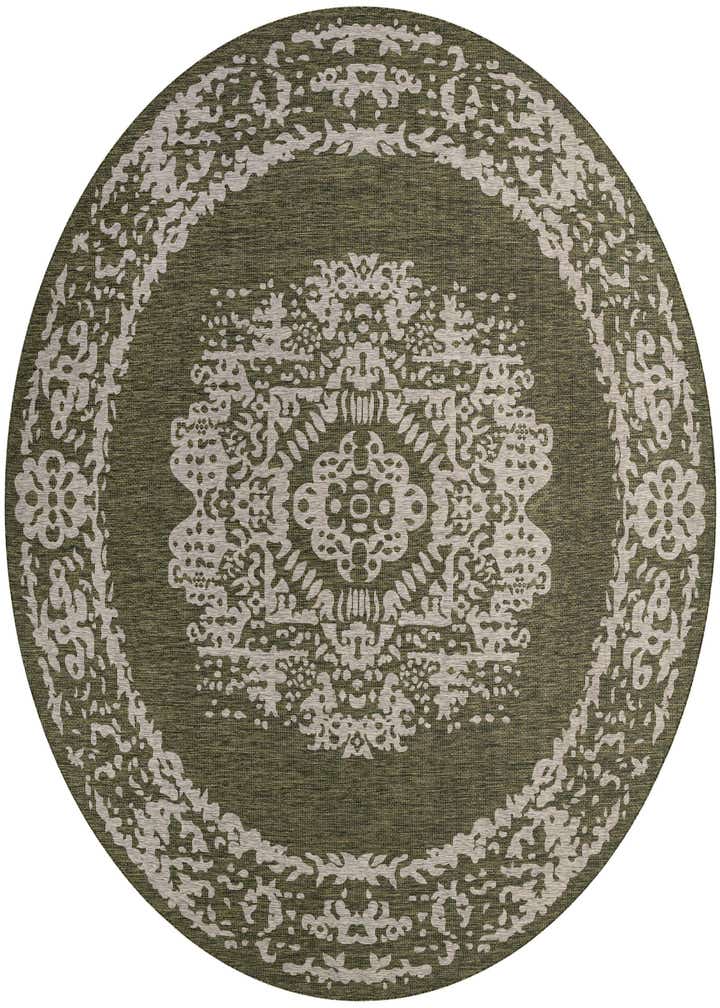 13' x 13' Easy-Clean Traditional Indoor / Outdoor Round Rug