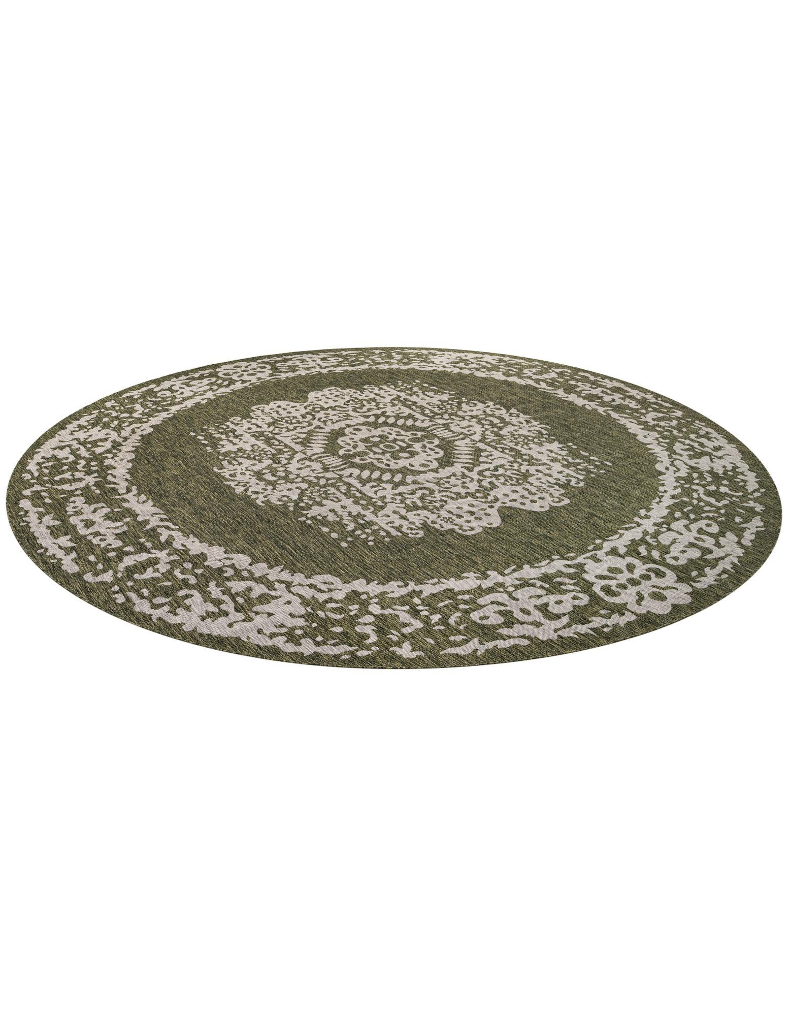 13' x 13' Easy-Clean Traditional Indoor / Outdoor Round Rug