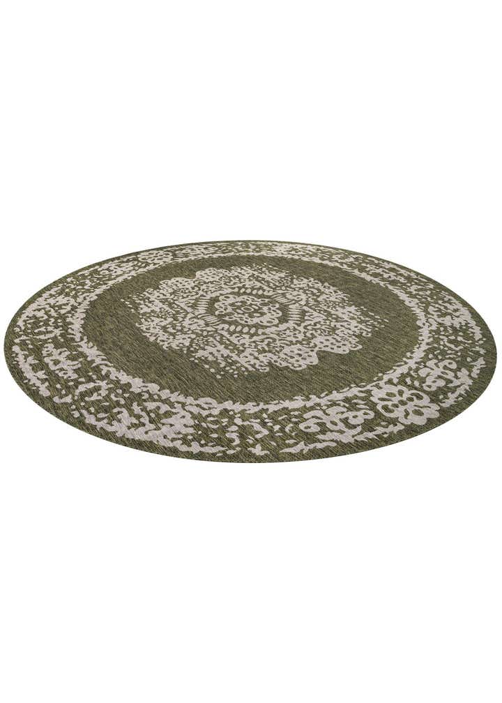13' x 13' Easy-Clean Traditional Indoor / Outdoor Round Rug