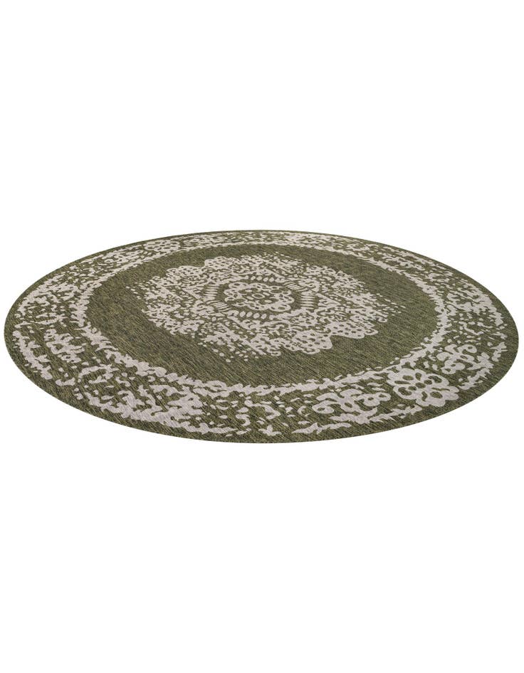 Detail image of 13' x 13' Easy-Clean Traditional Indoor / Outdoor Round Rug