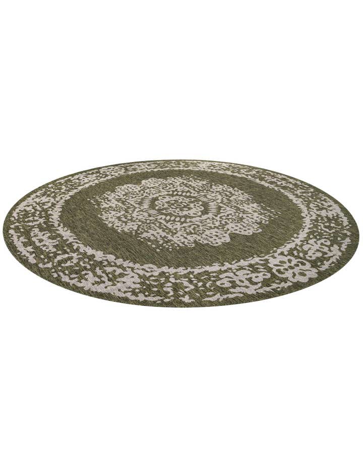 13' x 13' Easy-Clean Traditional Indoor / Outdoor Round Rug