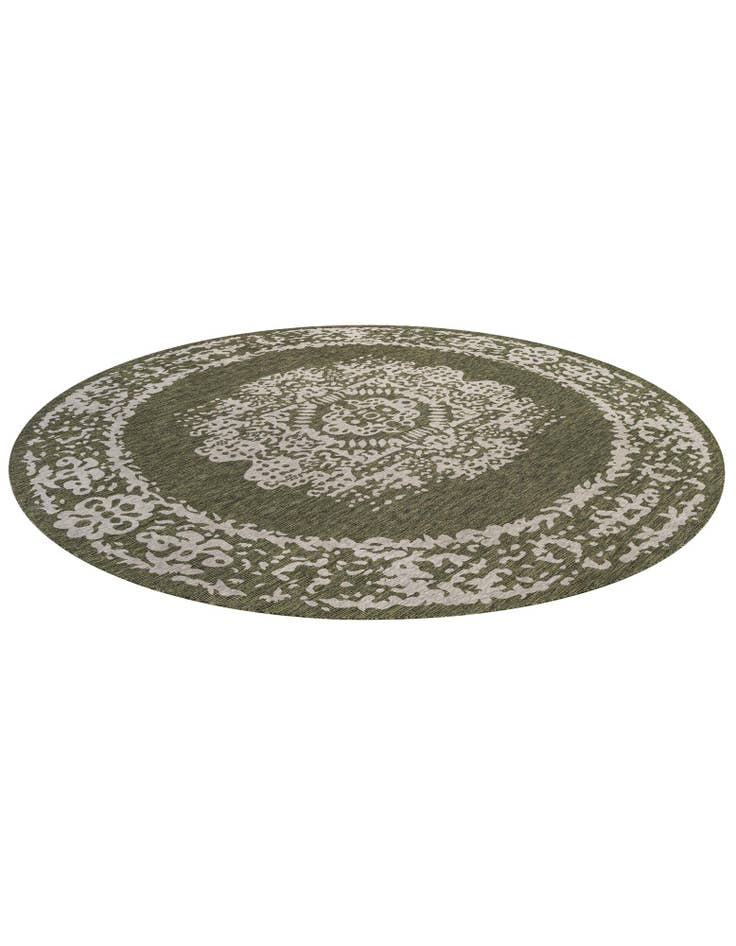 Detail image of 13' x 13' Easy-Clean Traditional Indoor / Outdoor Round Rug