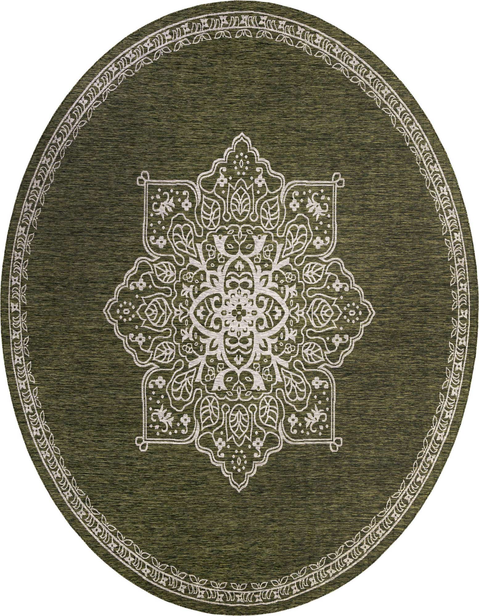 13' x 13' Easy-Clean Traditional Indoor / Outdoor Round Rug