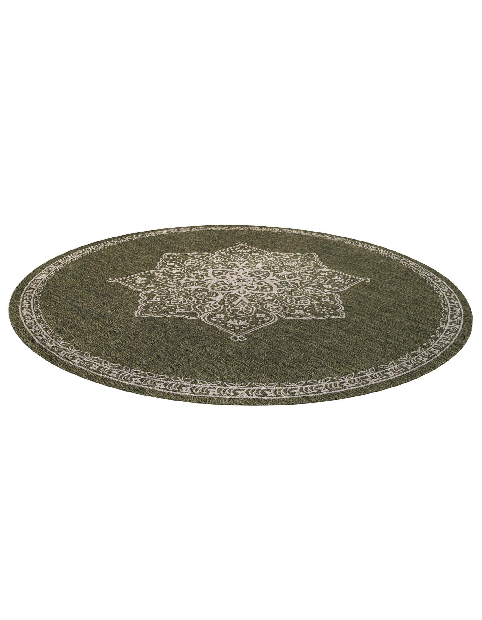 13' x 13' Easy-Clean Traditional Indoor / Outdoor Round Rug