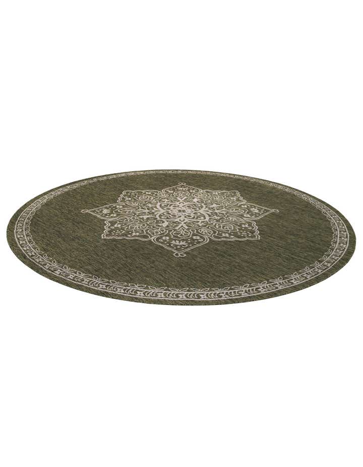 13' x 13' Easy-Clean Traditional Indoor / Outdoor Round Rug